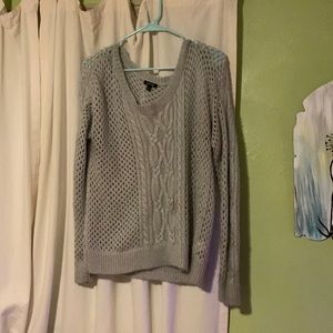 Lovely grey sweater and see through